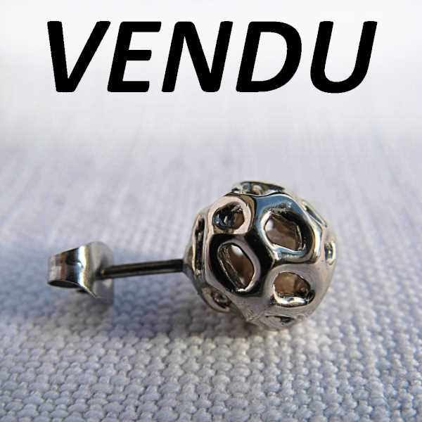 boucles d'oreilles grelot en bronze blanc