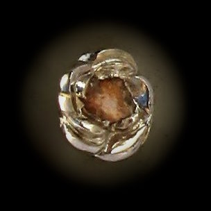 puces d'oreilles rose bronze blanc et pierre brute rose