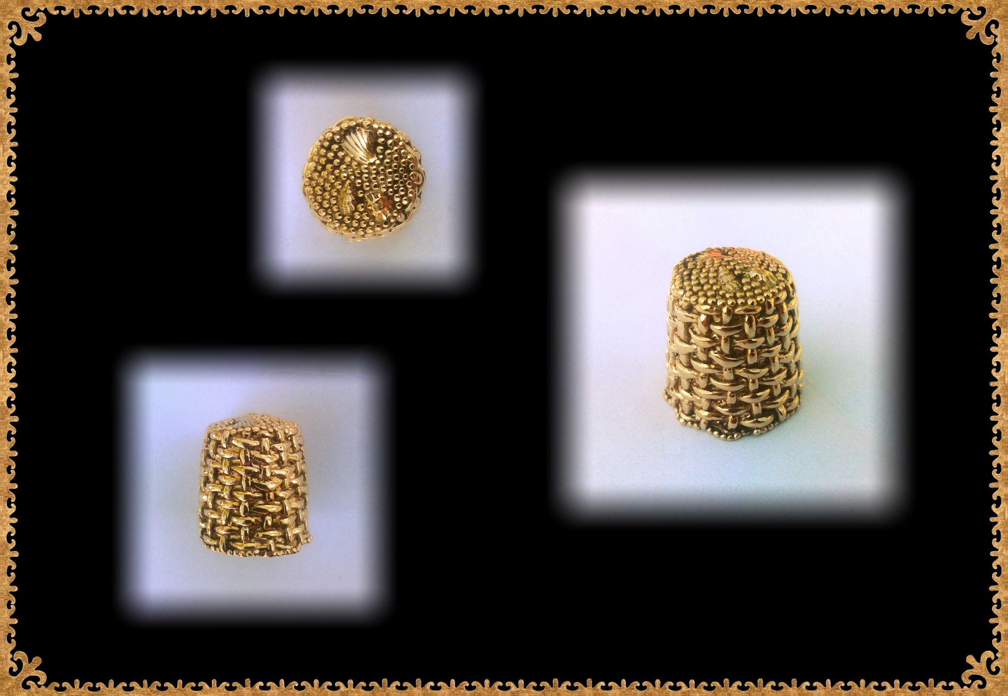 dé à coudre bronze jaune