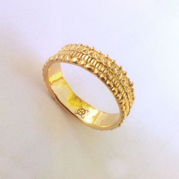 anneau à motifs bronze jaune