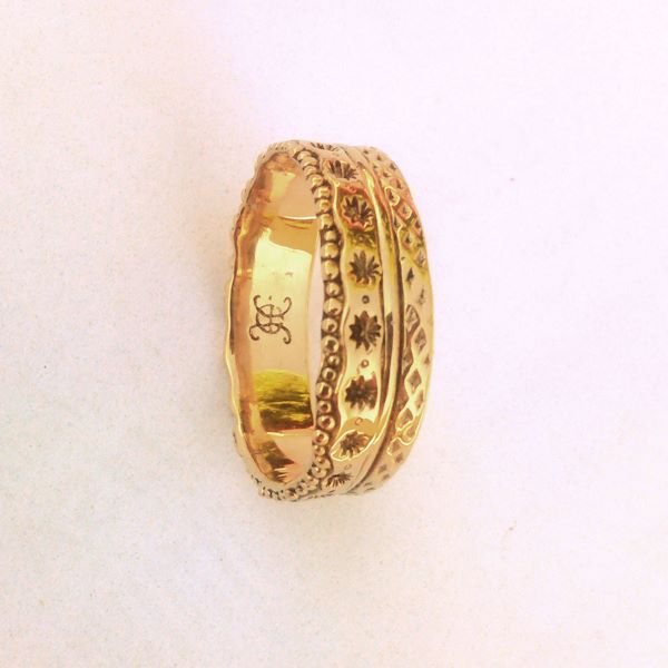 anneau à motifs bronze jaune
