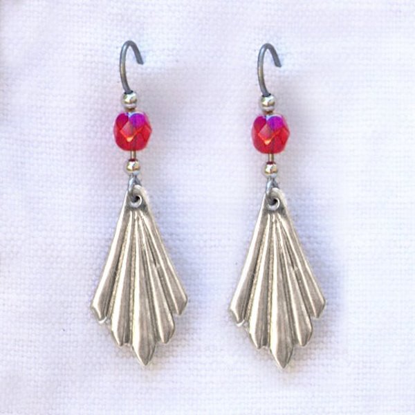 boucles d'oreilles pendentes bronze blanc avec perle
