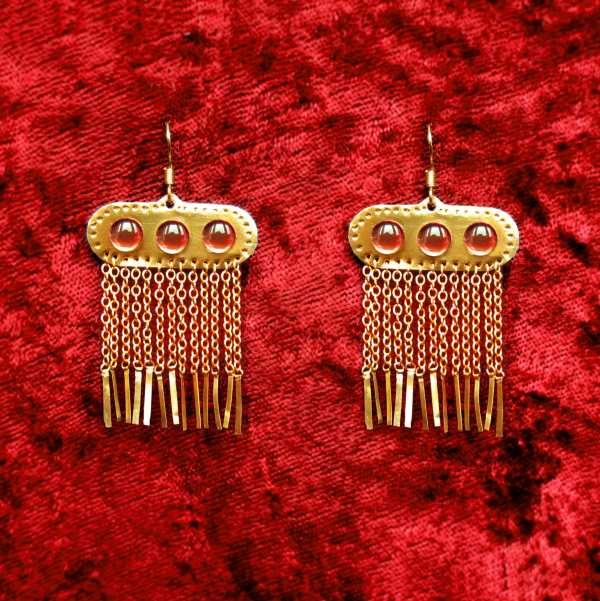 boucles d'oreilles chaînettes en laiton